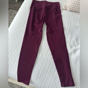 Victoria Secret Sport Maroon Ribbed Leggings Size M